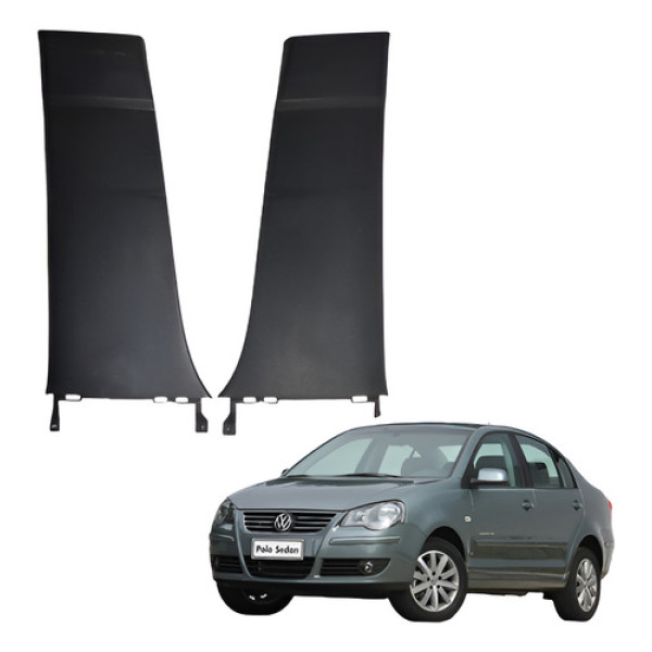 Par Acabamento Coluna Central Vw Polo Comfortline 2008 2013