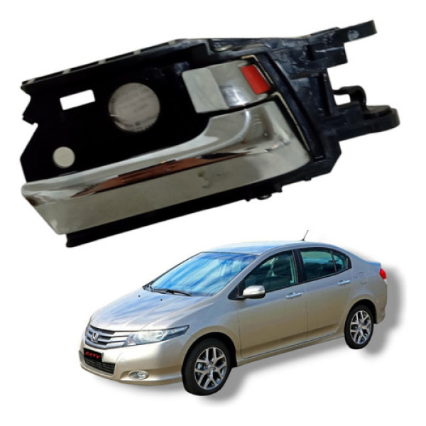 Maçaneta Interna Dianteira Direita Honda City 2009 A 2013 Preto