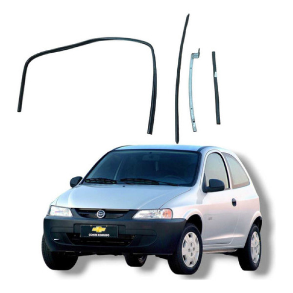 Jogo Borracha Porta Direita Chevrolet Celta 2000 2 Portas