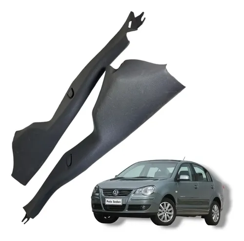 Par Acabamento Banco Traseiro Vw Polo Comfortline 2008 2013 Preto