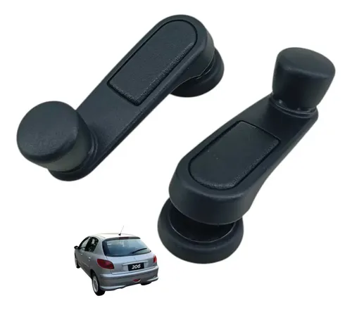 Par Manivela Vidro Traseiro Peugeot 206 2002 2008 Preto