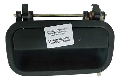 Maçaneta Externa Traseira Esquerda Chevrolet Corsa Wind 2001 Preto Traseira